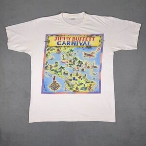 Vintage 1998 Jimmy Buffett Carnival Tour T Shirt Murina XL White Single Stitch